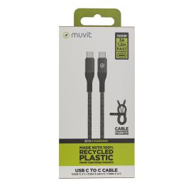 muvit for change cable Tipo C a Tipo C 5A/100W 1.2m resistente negro