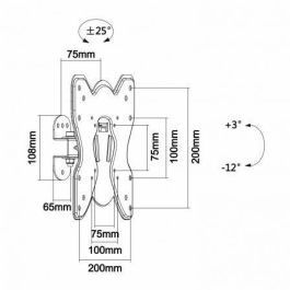 Aisens WT42TS-005 Soporte de Pared Giratorio Inclinable para TV Monitor 23-42" hasta 25kg, VESA 75x75-200x200mm