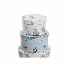 Caja Urban DKD Home Decor Azul Blanco 37.5 x 18 x 37.5 cm Set de 10 Caja Urban DKD Home Decor Azul Blanco 37.5 x 18 x 37.5 cm Set de 10