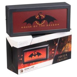 ERIK Lámpara Efecto Llamas La Casa del Dragon - Luz Cálida con Movimiento 32.5cm - USB/Pilas AAA - ABS/Acrílico