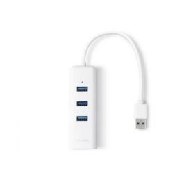 TP-Link UE330 Hub USB 3.0 de 3 Puertos con Ethernet Gigabit RTL8153, Conexión de Red Cableada de 1000 Mbps, Compatible con Windows, Mac, Chrome OS y Linux