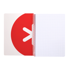Antartik Cuaderno espiral A4 tapa dura 80 hojas 90gr cuadro 4mm con margen color frambuesa
