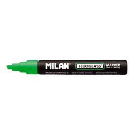 Milán Rotulador Fluoglass 2 para Superficies Lisas 2-4mm Punta Biselada Verde Blíster