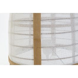 DKD Home Decor Lámpara Techo Oriental Blanco Natural Bambú Lino 32 x 45.5 x 32 cm