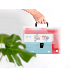 Liderpapel Carpeta Clasificador Fuelle 45144 Polipropileno A4 Transparente con Asa Spectrafile 26 Departamentos