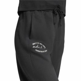 Pantalón Largo Deportivo Adidas Signature Graphic Print Fleece Loose Negro Mujer