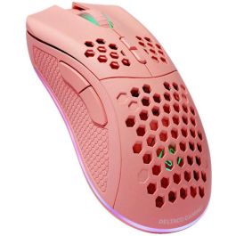 Deltaco Gaming GAM-120-P Ratón Inalámbrico, RGB Rosa