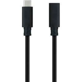 Nano Cable 10.01.4501 Cable Alargador USB Tipo-C 3.2 Macho-Hembra 20Gbps 100W 4K/60Hz Negro 1m