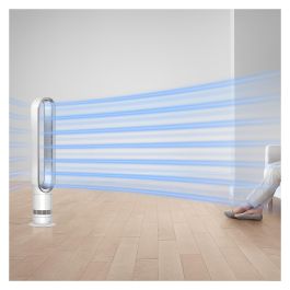 Dyson AM07 Ventilador sin Aspas de Pie para Habitaciones hasta 81 m³, Control Remoto, 10 Velocidades, Plata y Blanco