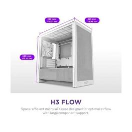 NZXT CC-H31FW-01 H9 H3 Flow Midi Tower PC Blanco, Cristal Templado y Ventana Lateral, compatible ATX/Micro-ATX/Mini-ITX