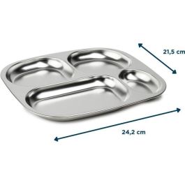 Thermobaby AAAOY87758 Bandeja Compartimentada con 4 Compartimentos de Acero Inoxidable y Libre de BPA