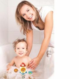 Lexibook Set de Juguete de Baño Cohetes con 3 Animales Flotantes (León, Oso, Elefante) y Chorro de Agua Giratorio Verde +18 Meses