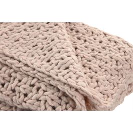 DKD Home Decor 2c25 Manta Sofá Urban Acrílico De Punto Rosa Palo 170 x 130 cm 470 gsm (2 Unidades)