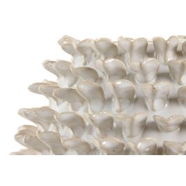 DKD Home Decor Jarron Blanco Gres 25 x 25 x 25 cm (2 Unidades) Pinchos Shabby