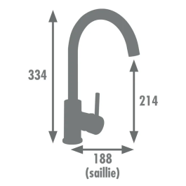 ROUSSEAU Grifo de cocina mezclador Køben Acero inoxidable gris