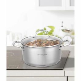 Arthur Martin AM2513 Olla Acero Inoxidable 28 cm con Tapa de Cristal, Apta para Todo Tipo de Fuegos e Inducción, Interior con Graduación Arthur Martin AM2513 Olla Acero Inoxidable 28 cm con Tapa de Cristal, Apta para Todo Tipo de Fuegos e Inducción, Interior con Graduación
