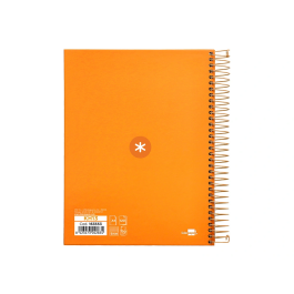 Antartik Cuaderno espiral micro A5 120 hojas 90 gr cuadro 5mm 5 bandas color mostaza