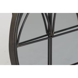 DKD Home Decor Espejo Moderno de Metal Negro, Medidas 76 cm Ancho x 76 cm Alto x 4 cm Profundidad