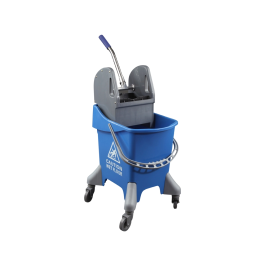 Blanca Carro de Limpieza con Bastidor y Escurridor, 32 L, Azul, 455x370x970 mm