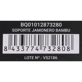 Quttin Soporte Jamonero de Bambú – Base para Cortar Jamón Curado, 48.6 x 16.5 x 5.4 cm (8 Unidades)