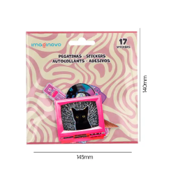 Imaginovo Pegatinas Retro Diseños Surtidos PVC 145x140 mm para Ordenador, Cuadernos, Móvil y más