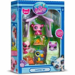 Bandai BAN3701405822873 Littlest Pet Shop Pack Temático de Camping con 3 Mascotas, Animales y Accesorios