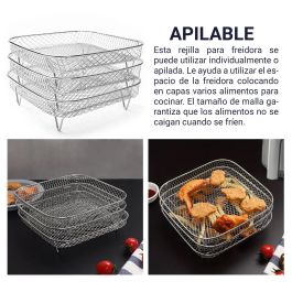 Inde Rejilla para Freidora de Aire Apilable Cuadrada 20 cm (12 Unidades) Inde Rejilla para Freidora de Aire Apilable Cuadrada 20 cm (12 Unidades)