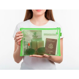 Liderpapel Bolsa Zipper Bag Poliester Transpirable Multiusos DIN A4 Verde Pastel