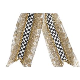 DKD Home Decor Decoración Navideña Colgante Moderna con Lazo, Poliéster Dorado y Negro (6 Unidades), 46 cm Alto DKD Home Decor Decoración Navideña Colgante Moderna con Lazo, Poliéster Dorado y Negro (6 Unidades), 46 cm Alto