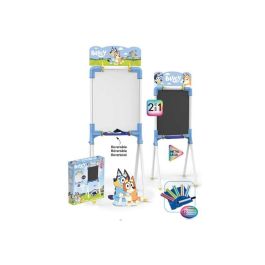 Pizarra bluey 2 en 1 magnetica y para tizas 37x32x98 cm incluye 12 accesorios