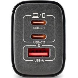 NGS ERA65WBLACK – Cargador de Pared GaN 65W con 2 USB-C PD y 1 USB-A QC 3.0 para Móviles, Tablets y Portátiles