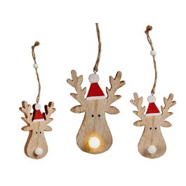 Reno de Madera Pequeño con Luz Krist+ 7.5x11x3 cm, Marrón (24 Unidades) Precio: 30.59000032. SKU: B16CWVKDTP