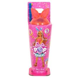 Barbie Jcn87 Muñeca Pop Reveal Colección Batidos Fiesta de Animales Conejito Brillante con 8 Sorpresas, Slime y Pelo Largo Rosa y Rojo