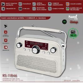SAMI Radio Multimedia AC/BAT 3 Bandas CREMA Madera