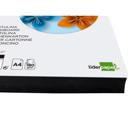 Liderpapel Cartulina A4 180g/m2 Negro Paquete de 100 Hojas