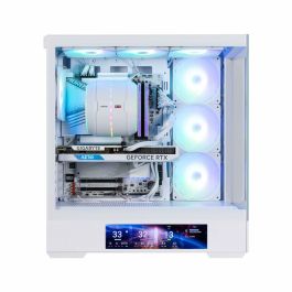 Zalman P40 DS WHITE Midi Tower Blanco para PC con Pantalla LCD 9.1", Compatible ATX, Micro ATX, Mini-ITX