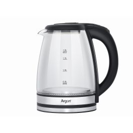 Argon Hervidor de Acero Borosilicato con LED, Transparente/Negro/Plata, 1.8 L (Set de 6)