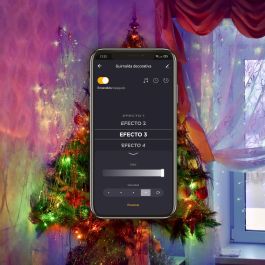 Muvit Guirnalda Luces Io Wifi Rgb - Guirnalda LED Decorativa Inteligente IP44, 60 LEDs RGB, Compatible con Alexa, Google Home y Siri, Control por App y Voz para Exterior e Interior