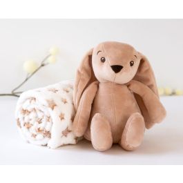Conejo De Peluche Marrón Con Mantita De Estrellas Precio: 16.50000044. SKU: B13PVEFEVS
