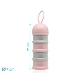 Dosificador Torre De Leche En Polvo Rosa Y Gris 340 mL Dosificador Torre De Leche En Polvo Rosa Y Gris 340 mL
