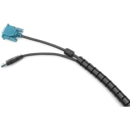 Digitus Manguera en espiral flexible para cables, PET, 5m, negra, con pasacables para escritorio/pared