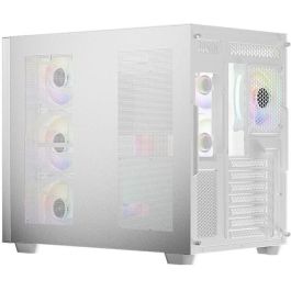 LC-Power LC-8001W-ON Midi Tower Gaming Pro-Storm Light Blanco ATX Vidrio Templado con Iluminación RGB
