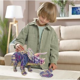 Educa Triceratops 3D Creature Puzzle 19183 Construcción de Cartón sin Pegamento para +6 Años