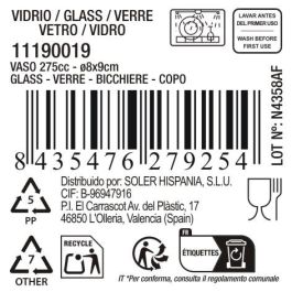 Vaso Largie 275 cc - La Mediterranea (48 Unidades) Vaso Largie 275 cc - La Mediterranea (48 Unidades)