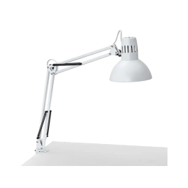 Maul Lámpara de Escritorio Metal 57W Doble Brazo Cabezal Orientable Pinza Color Blanco