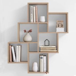 Estante de pared LAURIO 2 - Decoración en roble - L81,2 x H94,3 x D15,7 cm - Hecho en Alemania Estante de pared LAURIO 2 - Decoración en roble - L81,2 x H94,3 x D15,7 cm - Hecho en Alemania