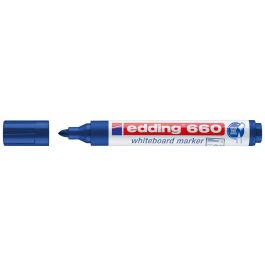 Rotulador Edding Para Pizarra Blanca 660 Color Azul Punta Redonda 1,5-3 mm Recargable 10 unidades