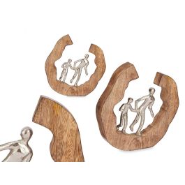 Figura Decorativa Familia Plata con Soporte de Madera Giftdecor 24.5x24.5x5 cm (6 Unidades) Precio: 74.50000008. SKU: B135A9CQ5B