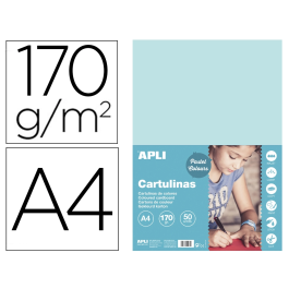 Apli Cartulina DIN A4 Azul Claro 170g/m2 Paquete de 50 Hojas Precio: 6.59000001. SKU: BIX14236
