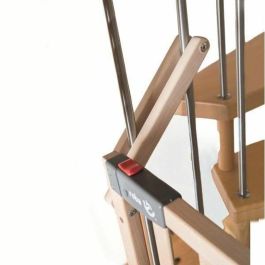 Roba Safety Up Barrera de seguridad para bebés para escaleras de madera de haya maciza - Cierre magnético automático - Ancho 93,5-120,5 cm